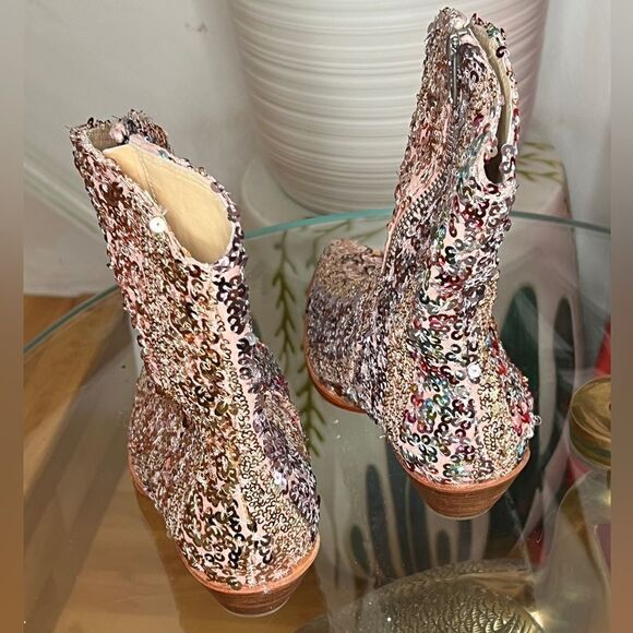 NEW MOMO NewYork ASTERIA SEQUIN ANKLE BOOTS X FREE PEOPLE - Picture 7 of 9